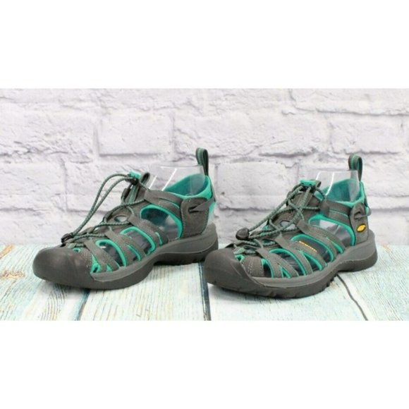 Keen Whisper  Gray Waterproof Adjustable Bungee Cord Sport Sandals Size 10 - Picture 2 of 9